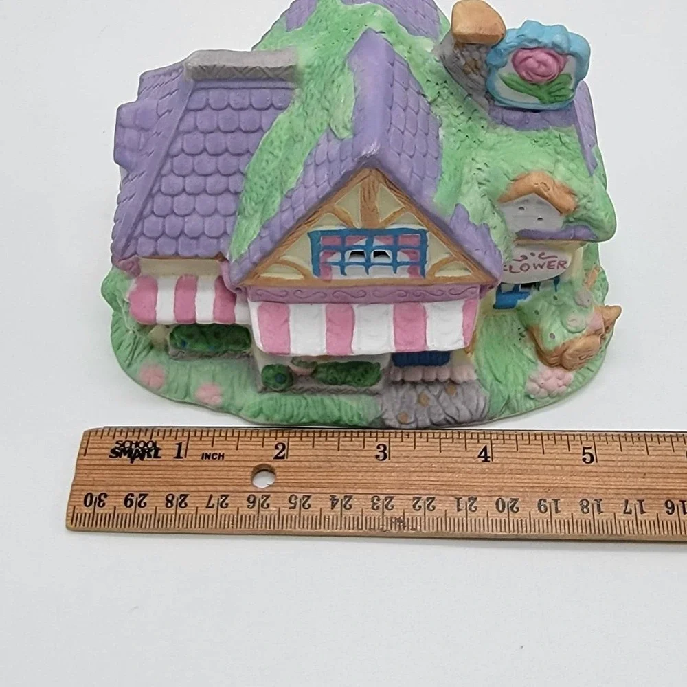 Easter Bunny Flower Shop Mervyn's 1994 Village Square Lighted House Cottages